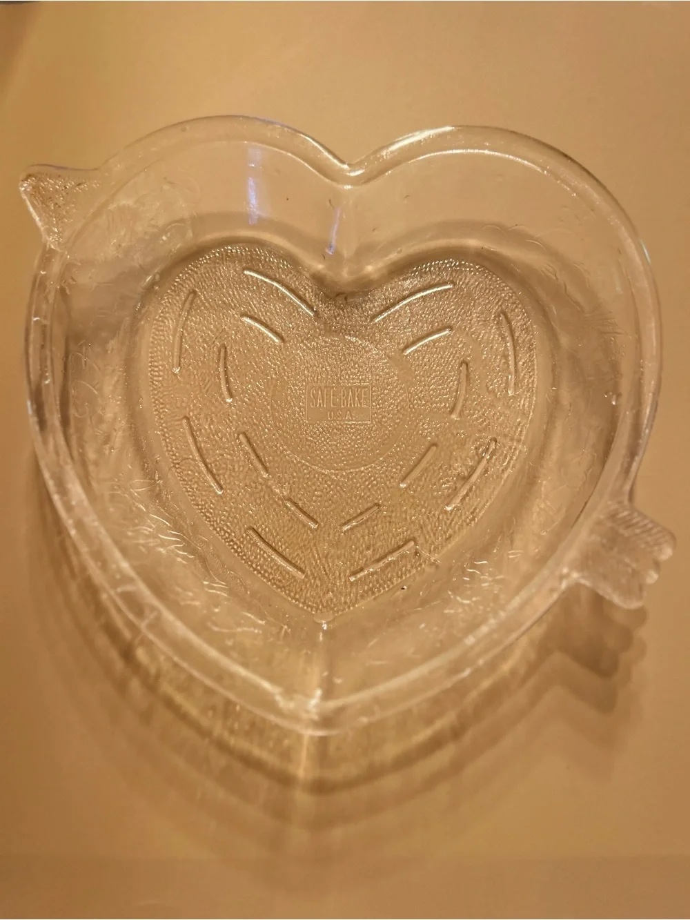 💖 Vintage Safe Bake USA Clear Glass Heart Baking Dish 💖